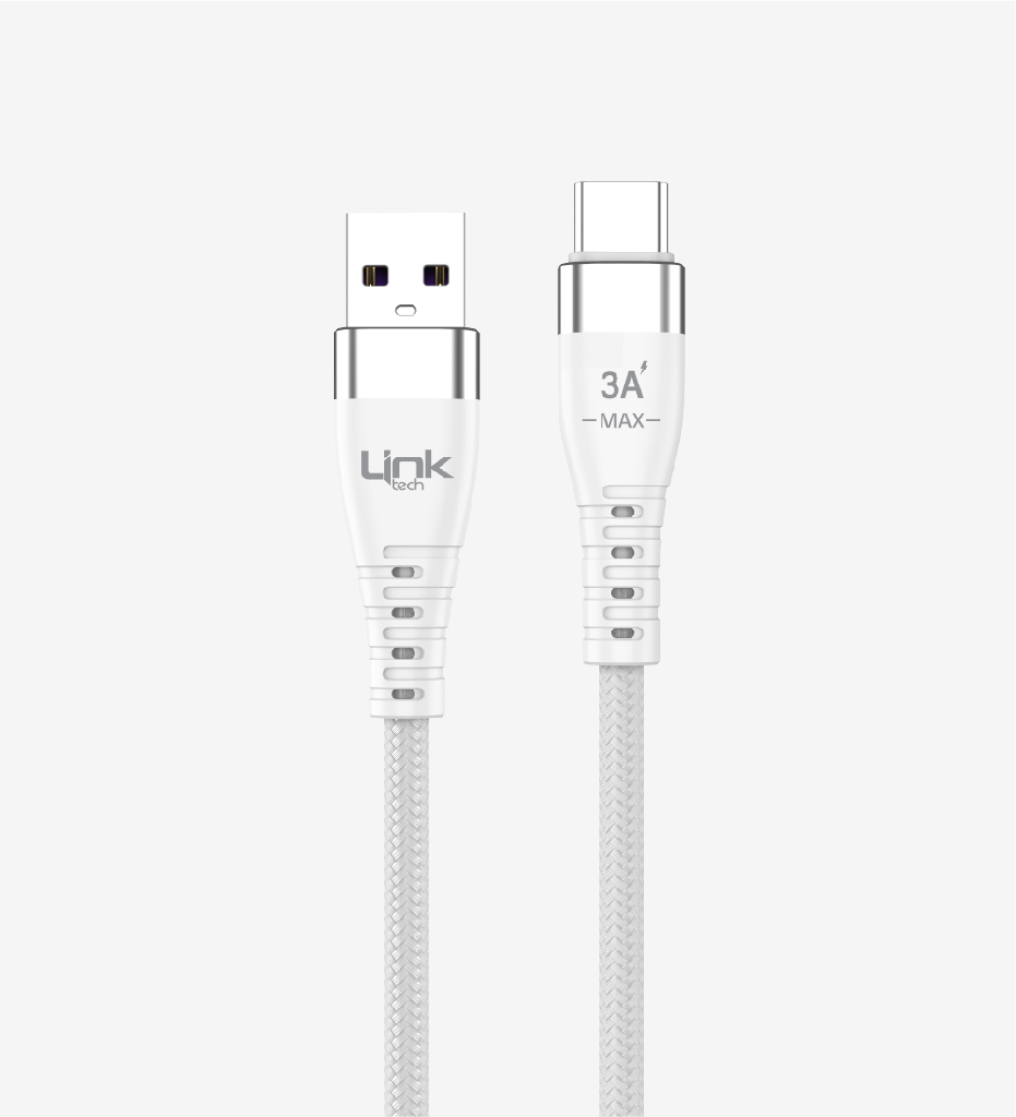 K652 Premium Super Charge 100cm 3A Örgülü Metal Başlı USB Type-C Şarj Kablosu