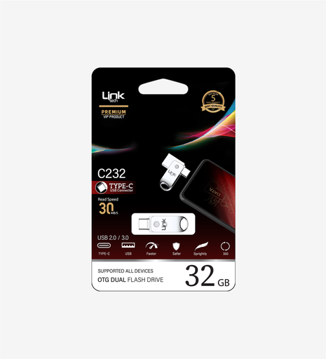 [LOF-C232] C232 Premium Dual 30mb/s 32GB Tip-C USB OTG Flash Bellek