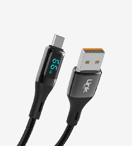 [LCA-K681] K681 Dijital Göstergeli PD 66W Çinko Başlı USB-A Tip-C Şarj Kablosu