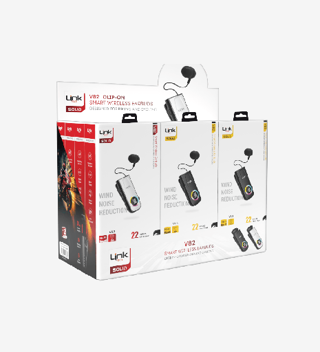 [LPH-V82/12PCS] V82 Solid Ekranlı Titreşimli Makaralı Bluetooth Kulaklık 12'li Paket